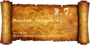 Maschat Talamér névjegykártya